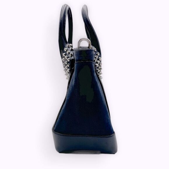 Christian Louboutin Navy Blue Top Handle Spiked 2way Eloise Tote Bag Satchel Sm - Picture 10 of 15